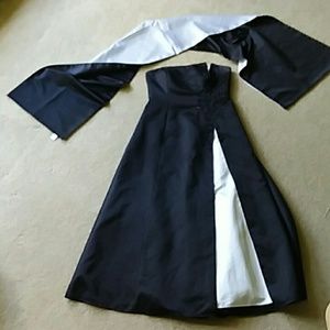 Black/White beaded prom dress